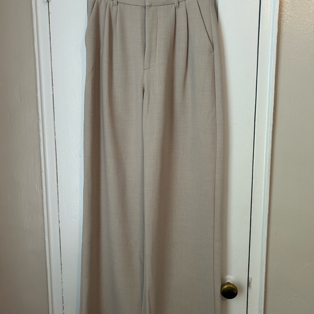 Abercrombie & Fitch Tan Wide-Leg Trousers
